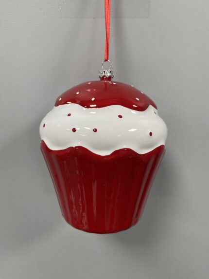 Red & White Plastic Christmas Ornament - Style 4