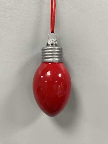 Red & White Plastic Christmas Ornament - Style 5