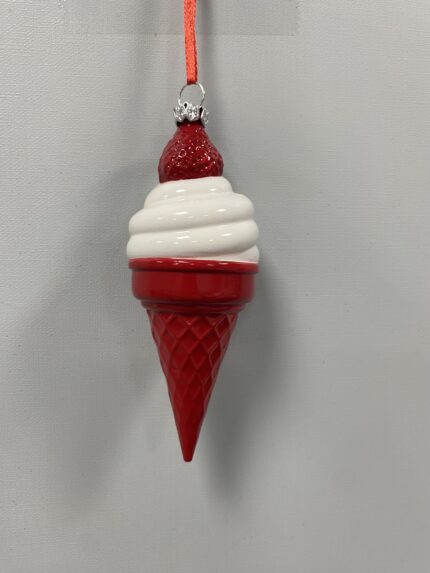 Red & White Plastic Christmas Ornament - Style 7