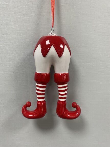 Red & White Plastic Christmas Ornament - Style 8