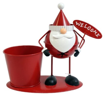 Santa WELCOME Sign Planter - Side View