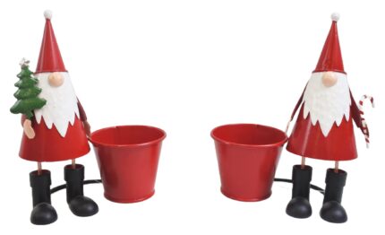 Red Gnome Planter Set of 2